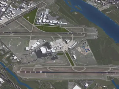 Little Rock Bill and Hillary Clinton - National Airport - LIT Low-poly 3D model