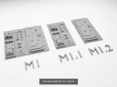 Death Star tiles 16x tiles to create Death Star surface 3D Model Pack