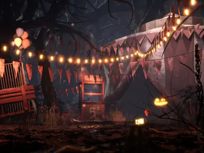 Creepy Circus 55 Assets Low-poly 3D model