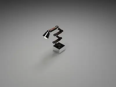 Lamp Wood Metal 3D  Low-poly 3D model