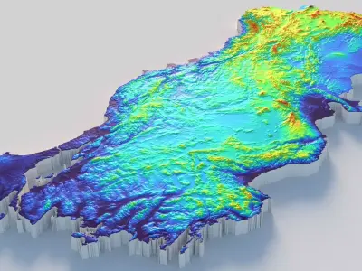 Turkey Terrain Country 3D model