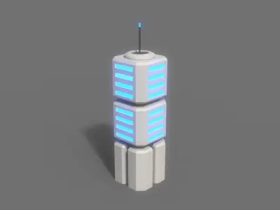 PBR Sci-Fi Building A33 Low-poly 3D model