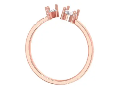 Solitaire Women Light Weight Pear Round Stone Band Ring 3D print model