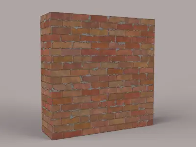 Brick Wall with window  Low-poly 3D model