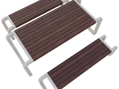 Concrete Bench  Table on Industrial Design    3D model