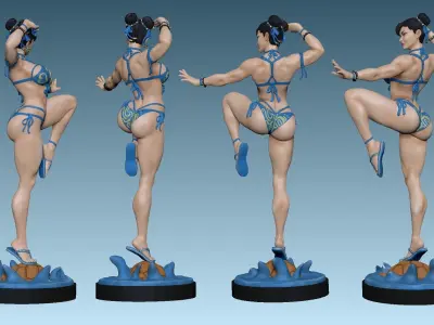 Chun-li street fighter action figure 3D print model