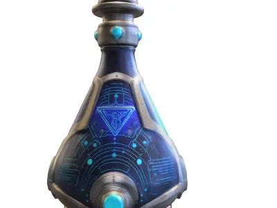 Futuristic Energy Potion Low-poly 3D model
