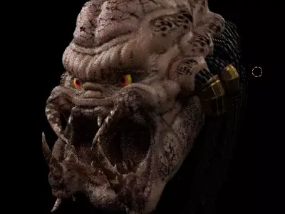 Predator mask Low-poly 3D model