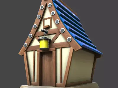 stylized house 3d model pro Low-poly 3D model