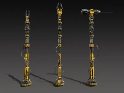 Sci-fi Mechanical Arms Low-poly 3D model