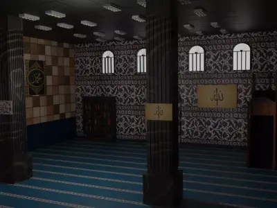 Mosque Interior Low-poly 3D model