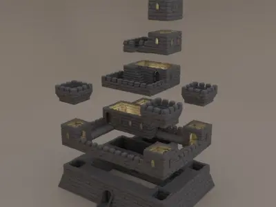 Small Fort Tabletop Terrain 28 MM 3D print model