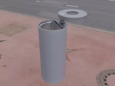 Animated Trash Can Low-Poly Version-1   Low-poly 3D model