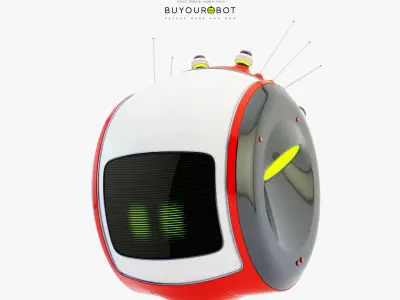 Cute rolling bot toy VII 3D model