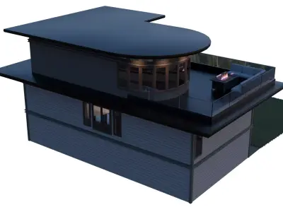 Modern Luxury Hillside Home 3D model