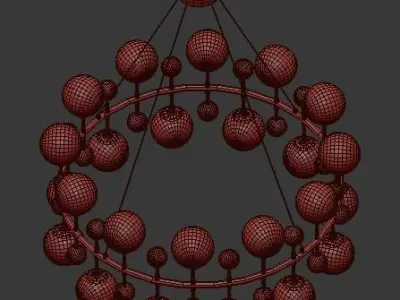 milk bubble ring chandelier 3D model