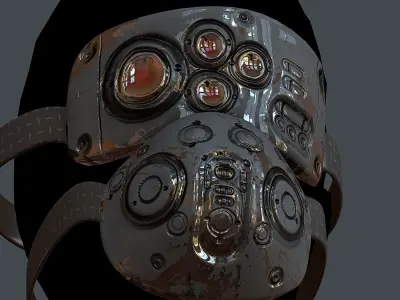 Gas mask helmet 3d model scifi Low-poly Low-poly 3D model