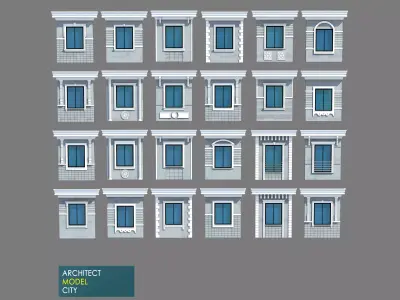 Architectural Window Model Detail  Low-poly 3D model