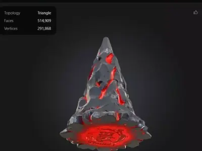 modular volcanic spire 3D model