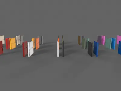 PBR Metal Gate C3 Low-poly 3D model