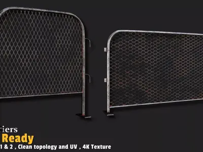 10 Barriers  Game Ready VOL01 Low-poly 3D model