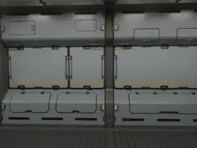 Sci-Fi Corridor 001 Concept Low-poly 3D model