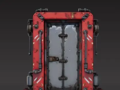 futuristic sci-fi door 3D print model shop