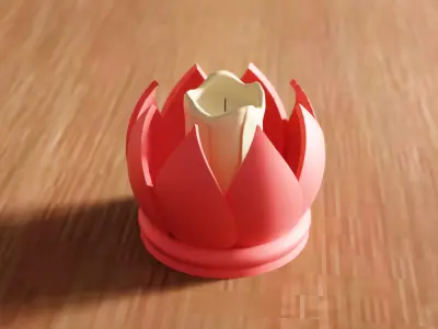 Flower Tea Light Holder V2 - 257 3D print model