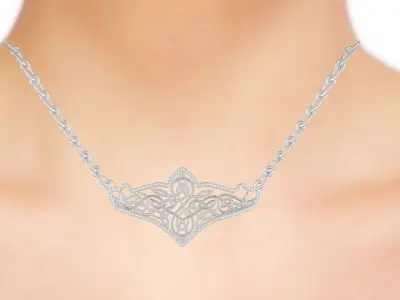 Wing Shape Gold Light Weight Necklace For Women 3D print model