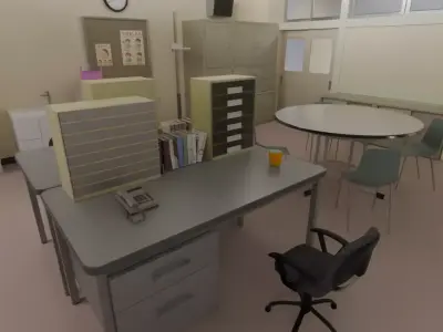Japanese School Health Room 3D model