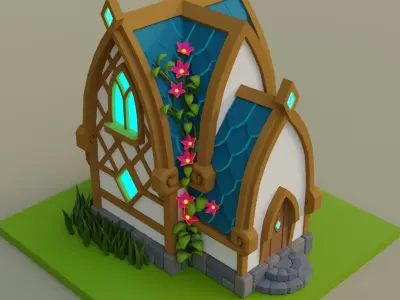 Fantasy House Low-poly 3D model order