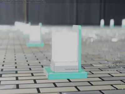 Street Light 8 Bollard 200mm Moss Green Version 2 Low-poly 3D model