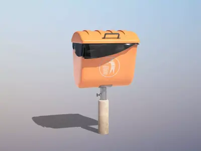 Beach Trash Can Low-poly 3D model