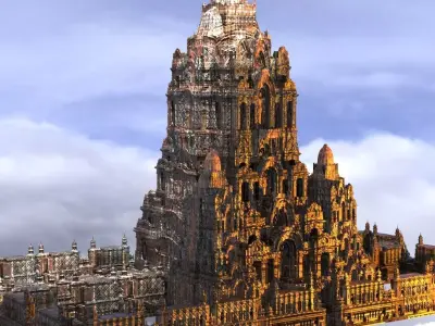 CHATEAU Fortress fantasy castle Garden 4 3D model