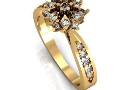 daimond ring 3D print model 29