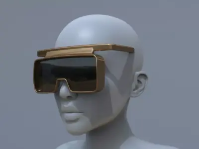 Fashion sci fi sun glasses mask 3D model