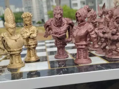 Anime Characters Chess Set- Popular Anime Characters Chess Set   3D print model