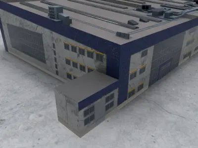 LBSF Hangar 3 Low-poly 3D model