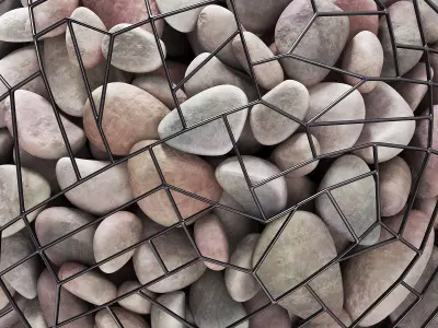 Gabion sphere pebble  n5 3D model