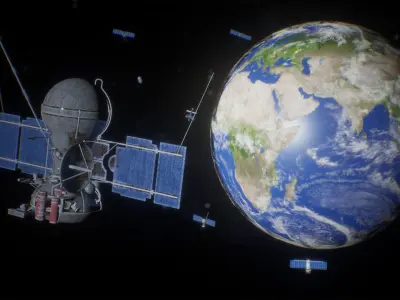 Satellites Package  10 Assets Low-poly 3D model