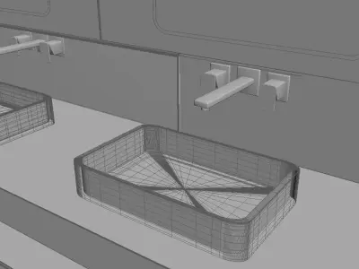 Modern Bathroom Low-poly 3D model