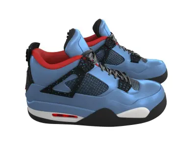 Air Jordan 4 Travis Scott Shoes 3D model