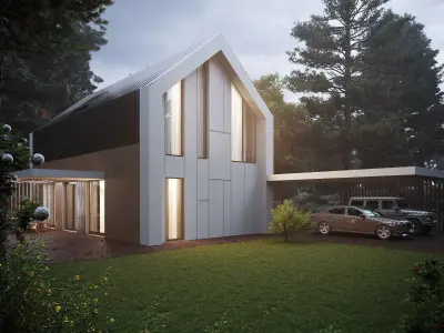 House in the woods Low-poly 3D model