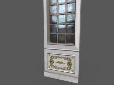 Old Victorian windows Low-poly 3D model