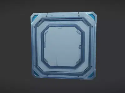 futuristic metal door panel 3D model