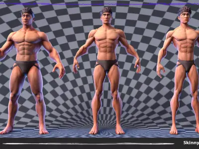 Combo 3 types Body Big Muscle Small Muscle and Skinny 3D Model Pack