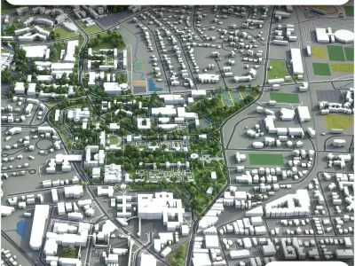 Charlottesville  Low-poly 3D model