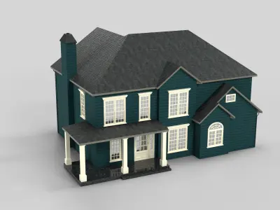British House Design 11T3  Low-poly 3D model