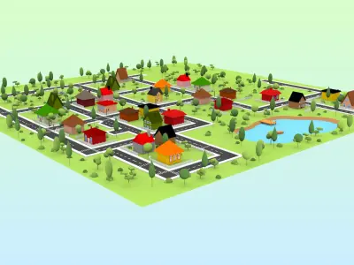 Cartoon Street 3D model