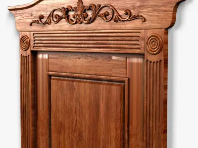 Door0031 ornate wooden door 3D model